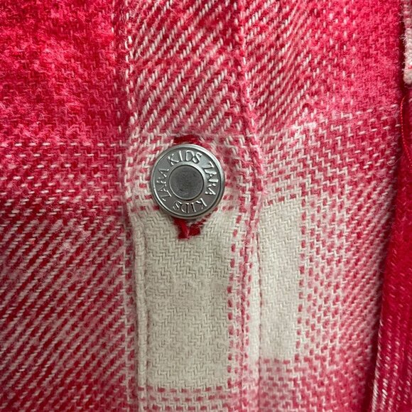 Zara Kids Girls Plaid Button-Up Shirt 10, Flannel Style Fall School Holiday Warm - Picture 6 of 8